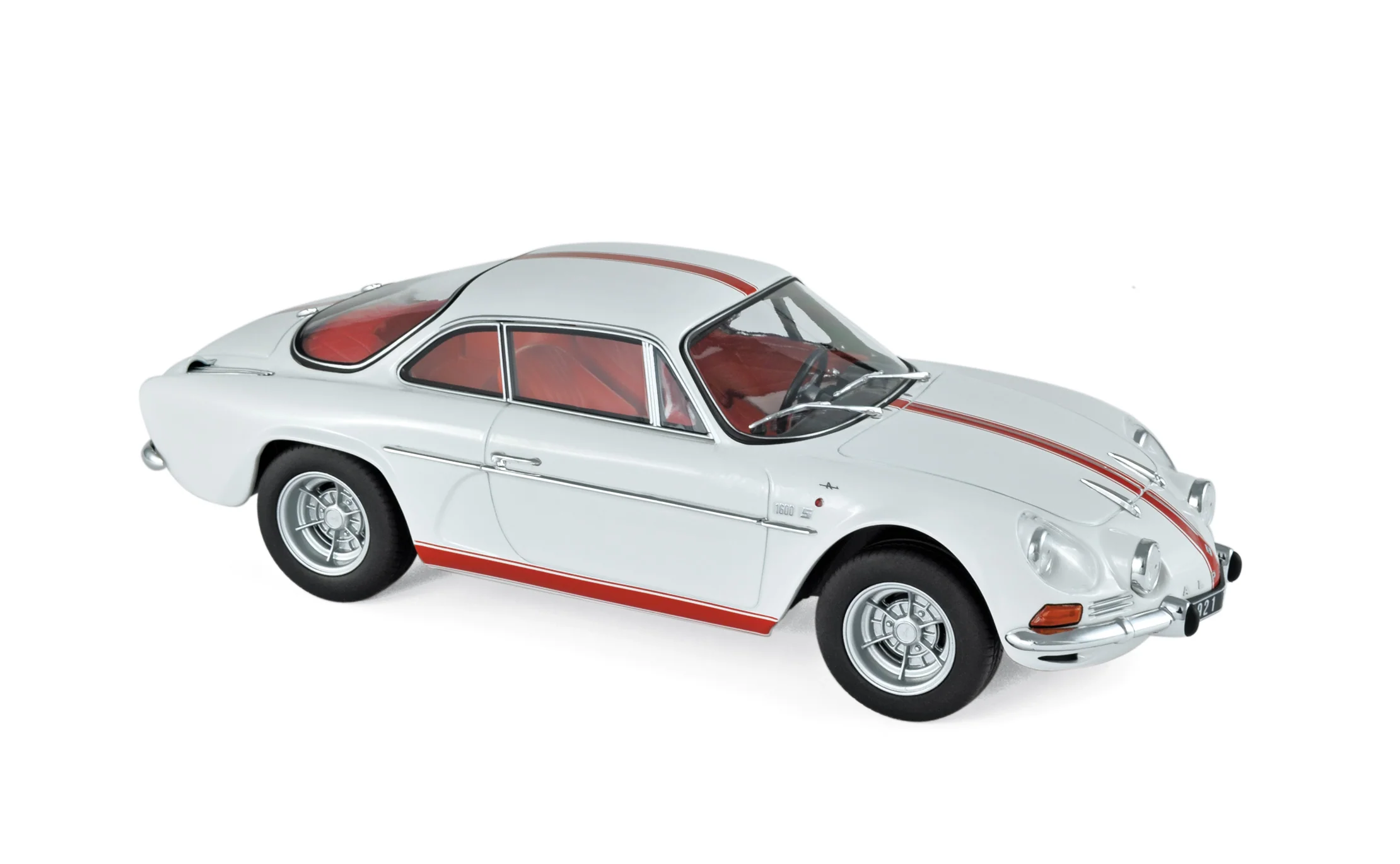 Alpine A110 1600S 1971 Blanc avec déco rouge 1/18