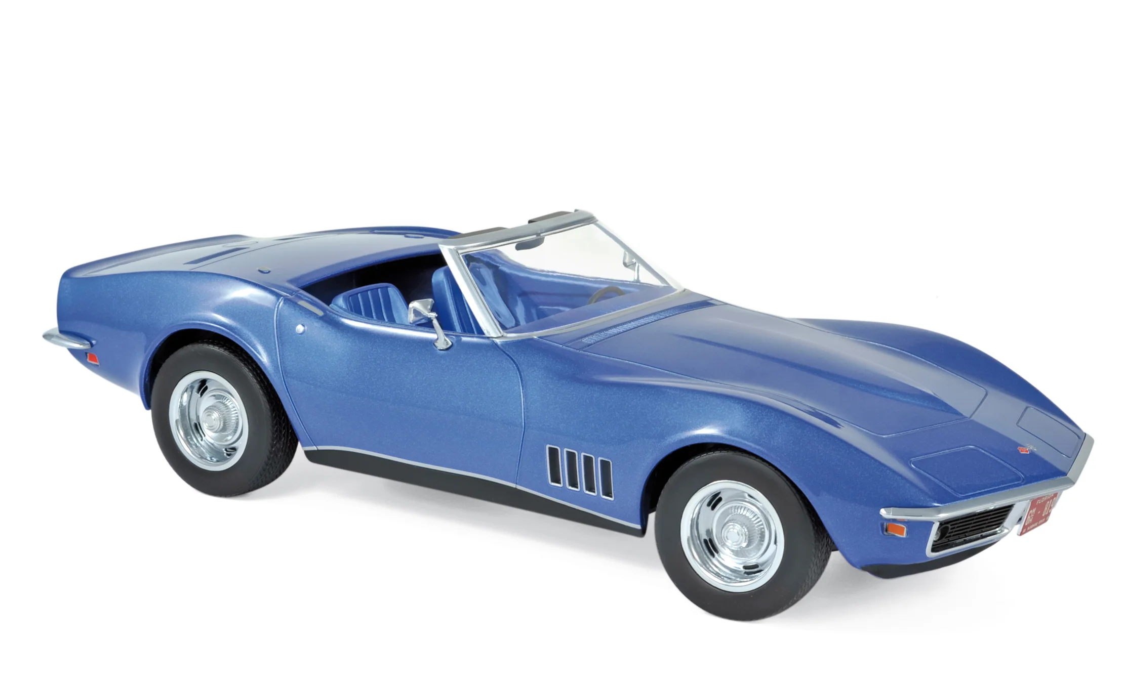 Chevrolet Corvette Cabriolet 1969 Bleu métallisé 1/18