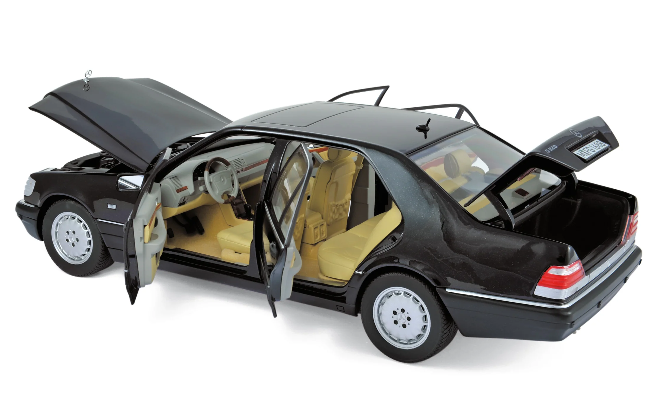 Mercedes-Benz S320 1997 Noir métallisé 1/18 - Image 2