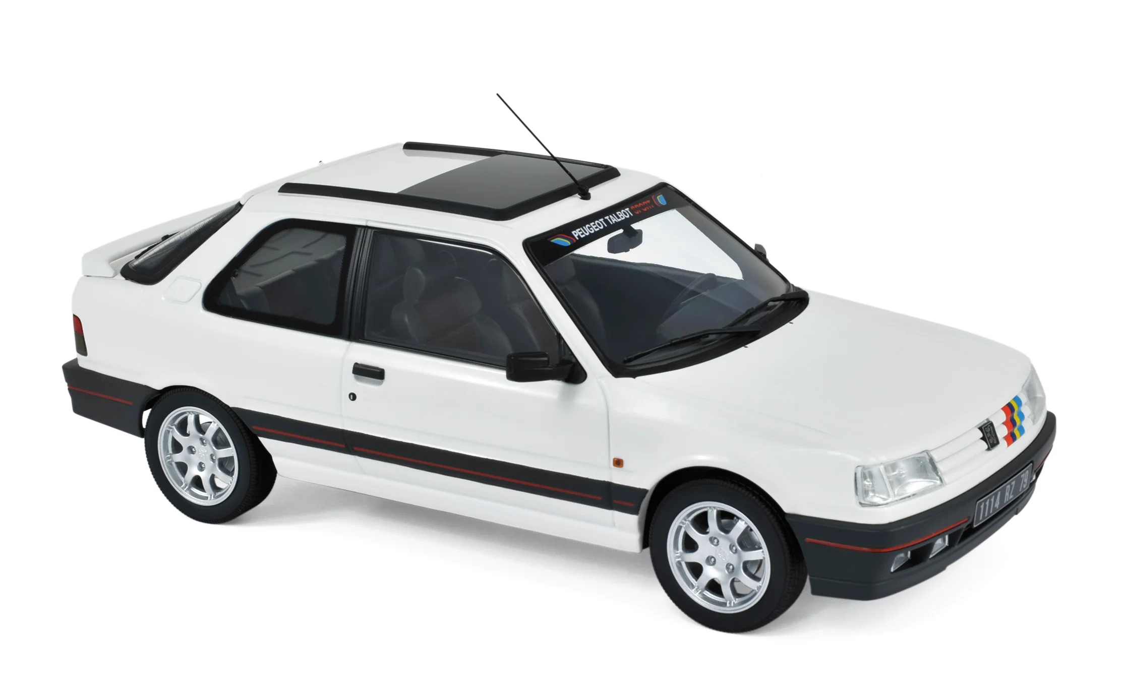 Peugeot 309 GTi 1990 Blanc et PTS deco 1/18 - 100pcs