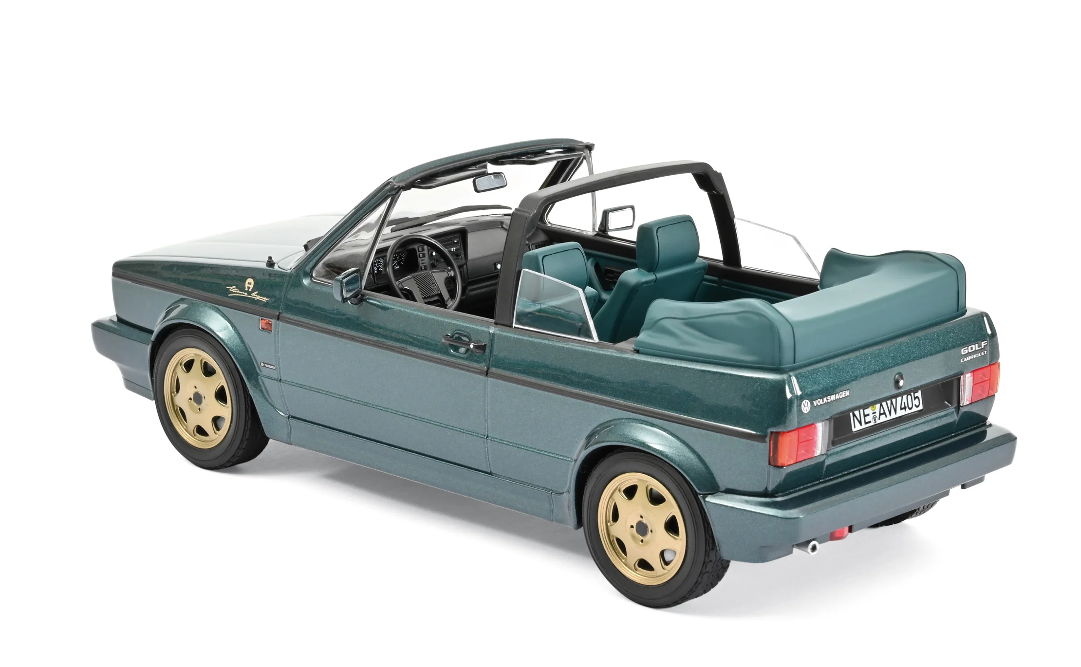 VW Golf Cabriolet Etienne Aigner 1990 Vert métallisé 1/18 - Image 2