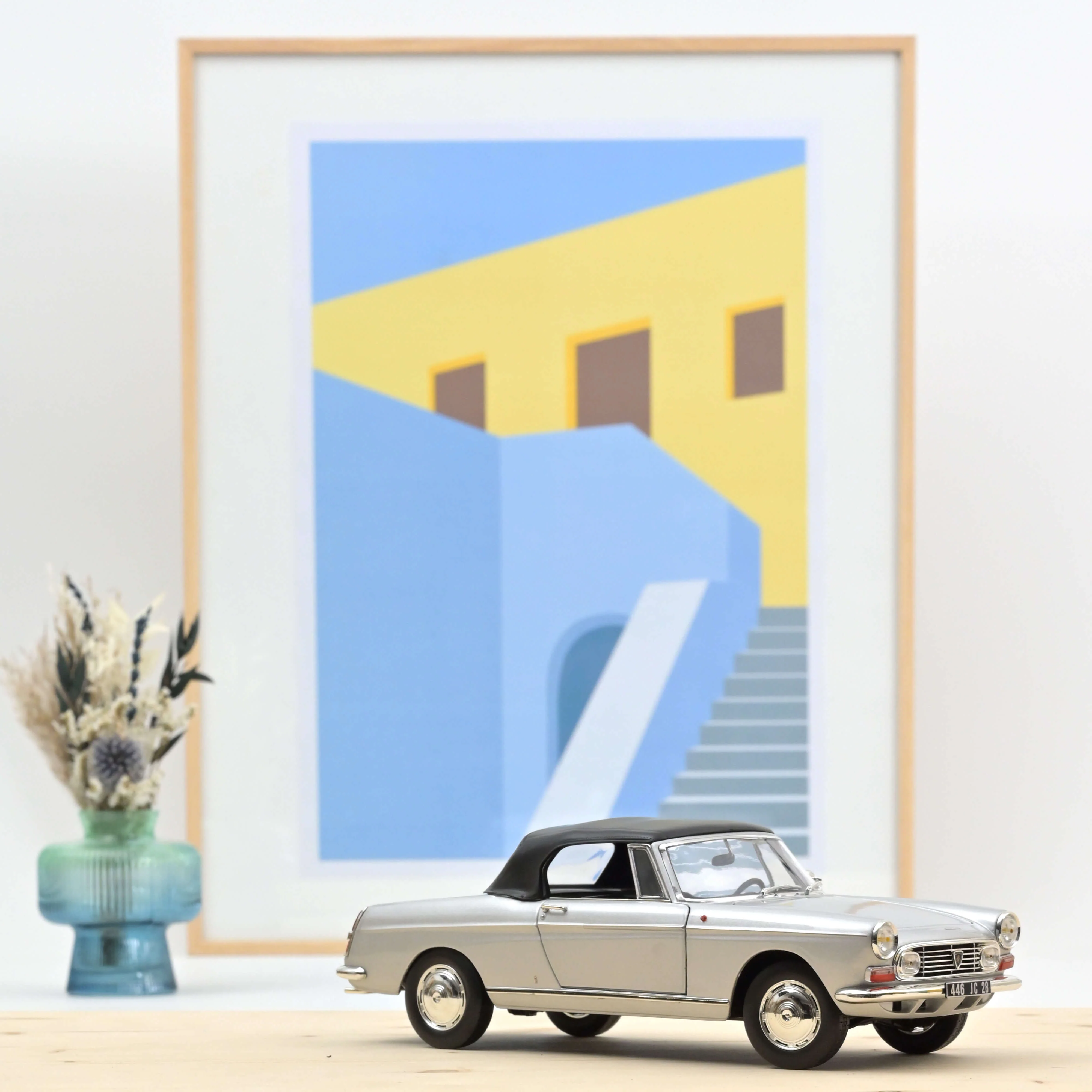 Peugeot 404 Cabriolet 1967 Argent 1/18 - Image 2
