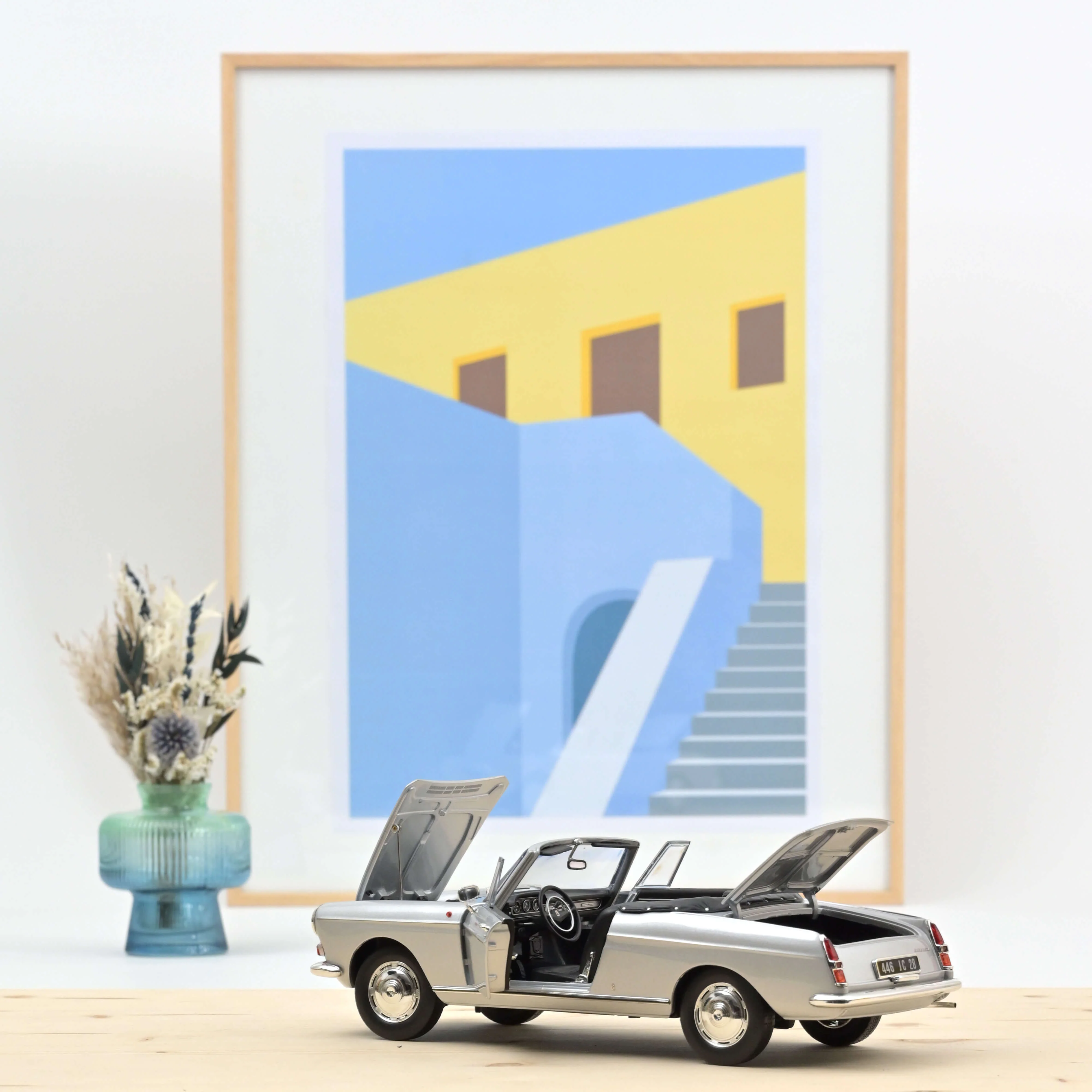 Peugeot 404 Cabriolet 1967 Argent 1/18 - Image 3