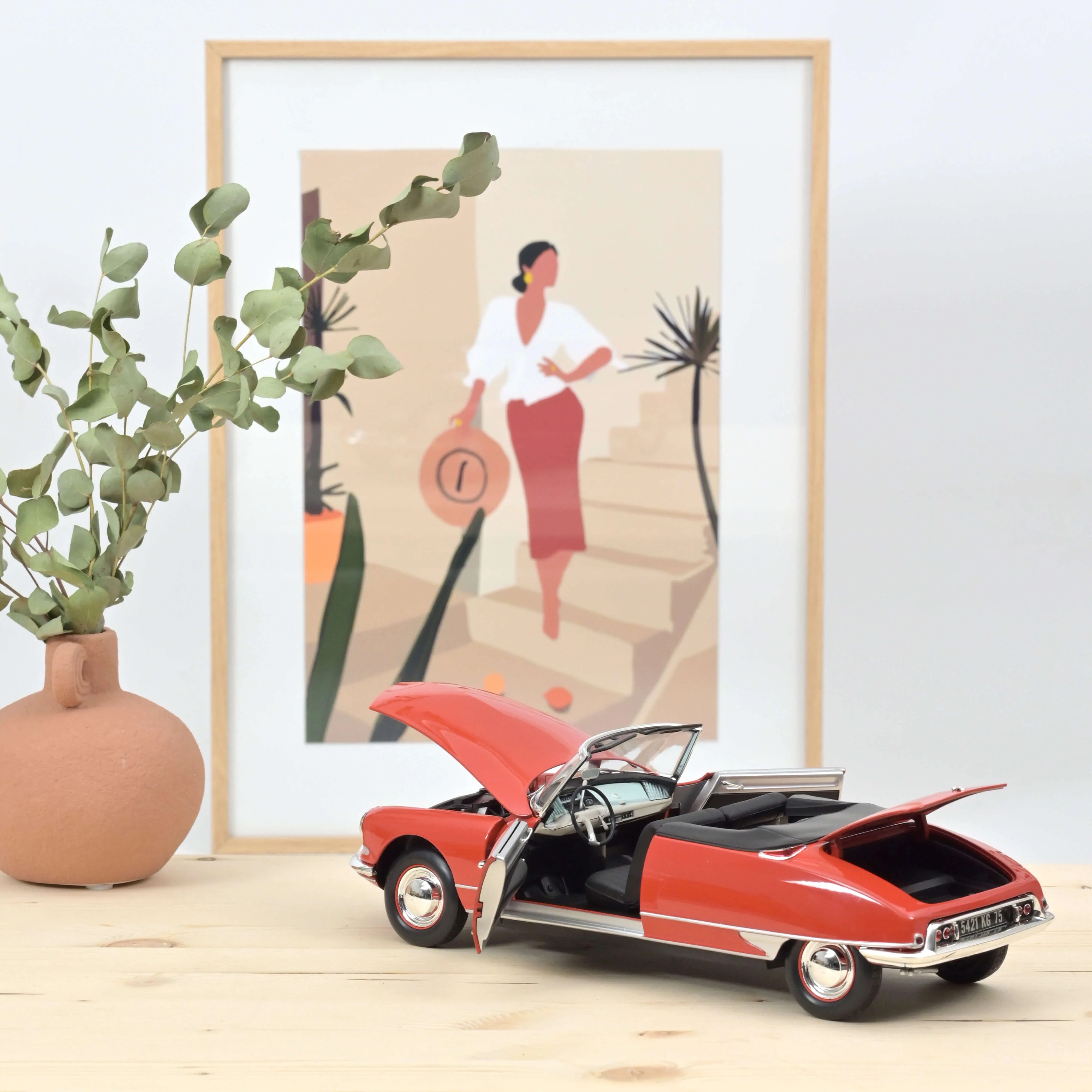 Citroën DS 19 Cabriolet 1961 Rouge Corail 1/18 - Image 3