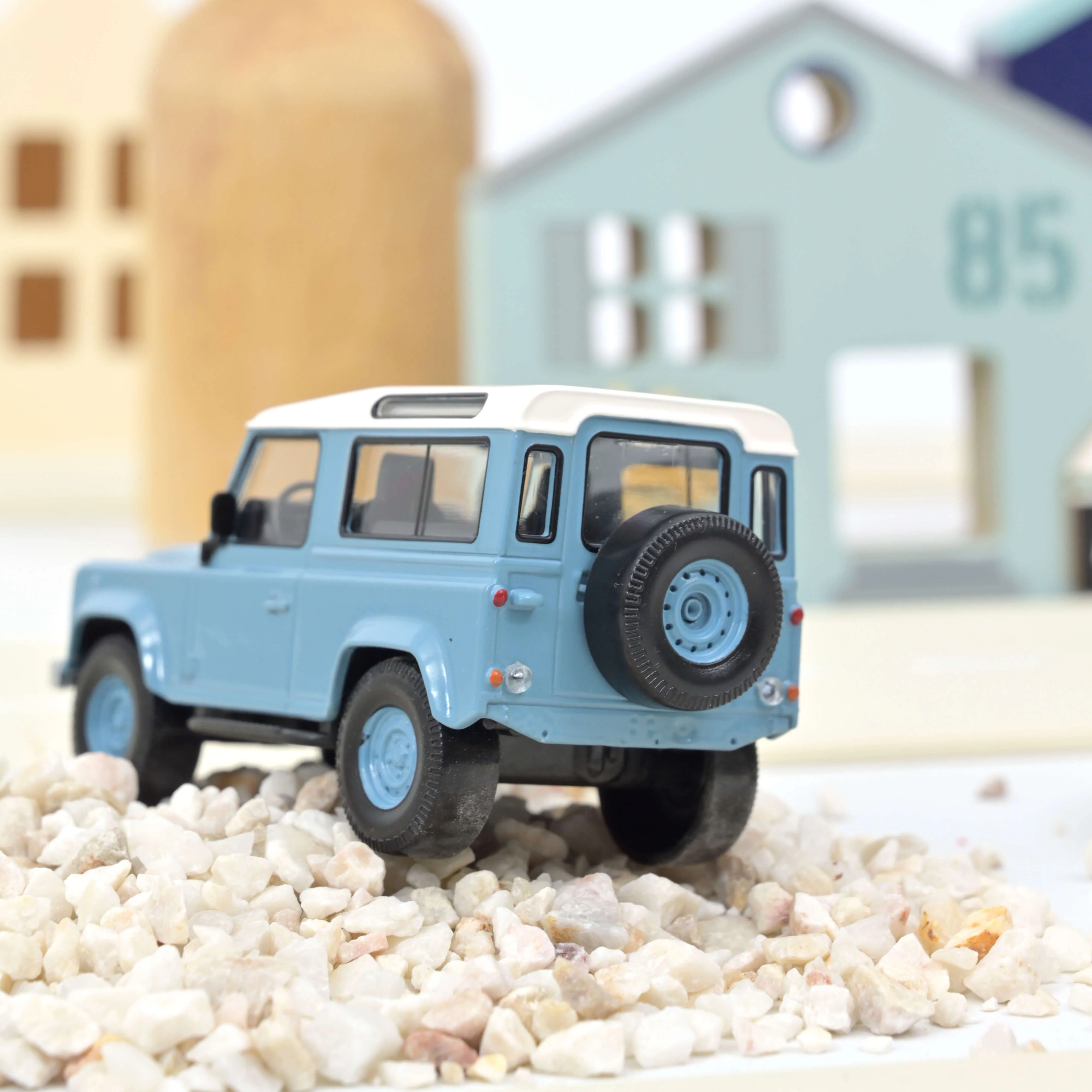 Land Rover Defender 1995 Bleu et Blanc Jet-car 1/43 - Image 2