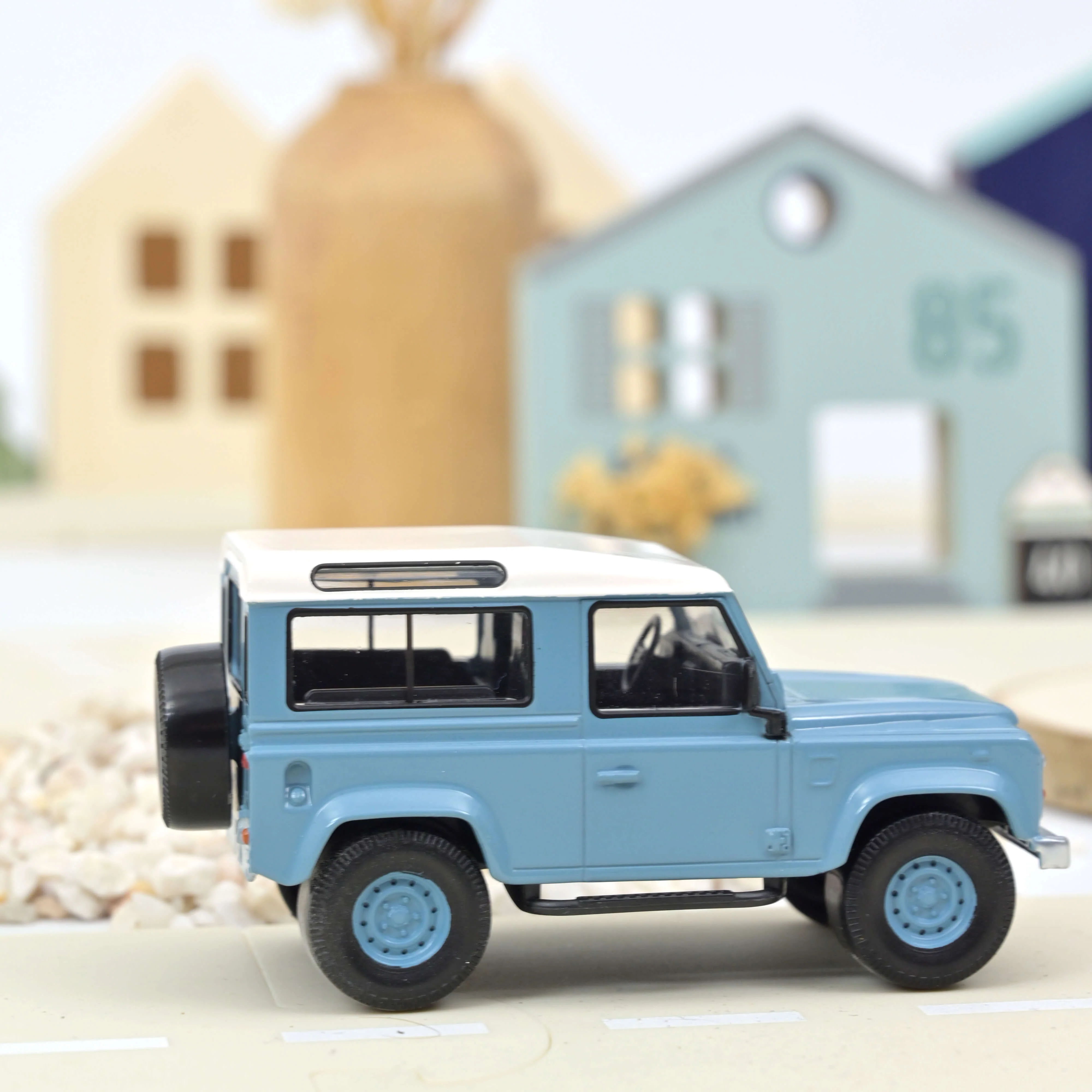 Land Rover Defender 1995 Bleu et Blanc Jet-car 1/43 - Image 3