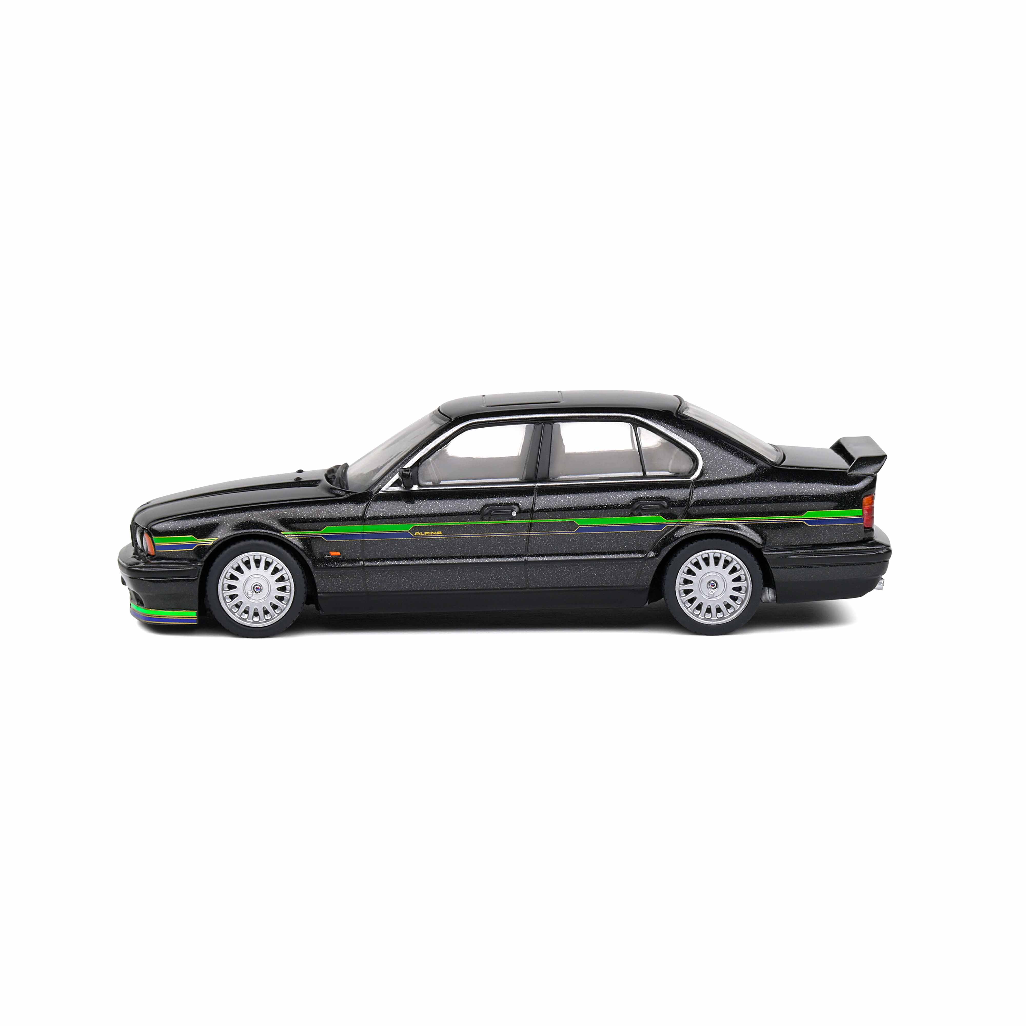 BMW Alpina B10 (E34) Biturbo Noir et Bandes Vertes 1994 1/43 - Image 2