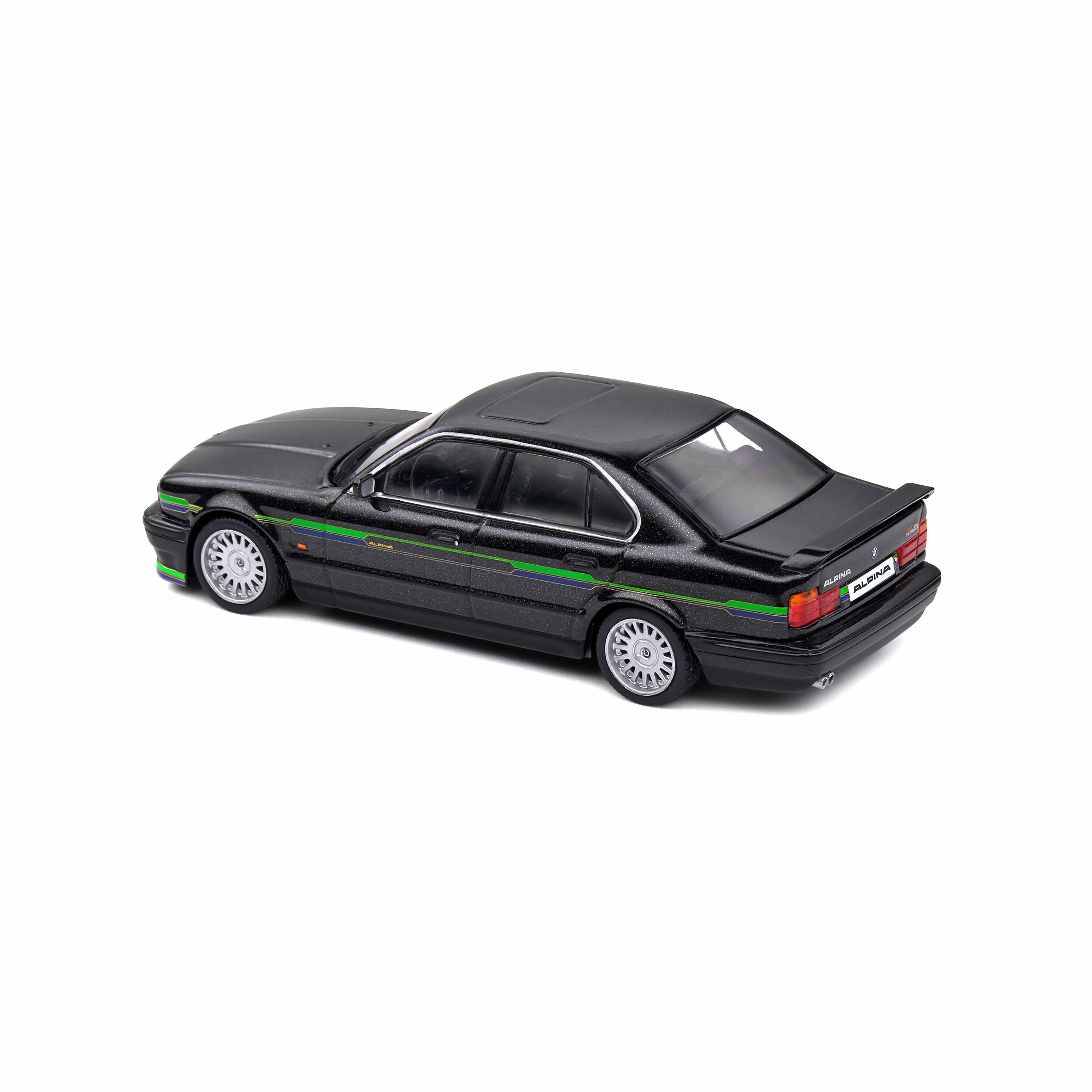 BMW Alpina B10 (E34) Biturbo Noir et Bandes Vertes 1994 1/43 - Image 5