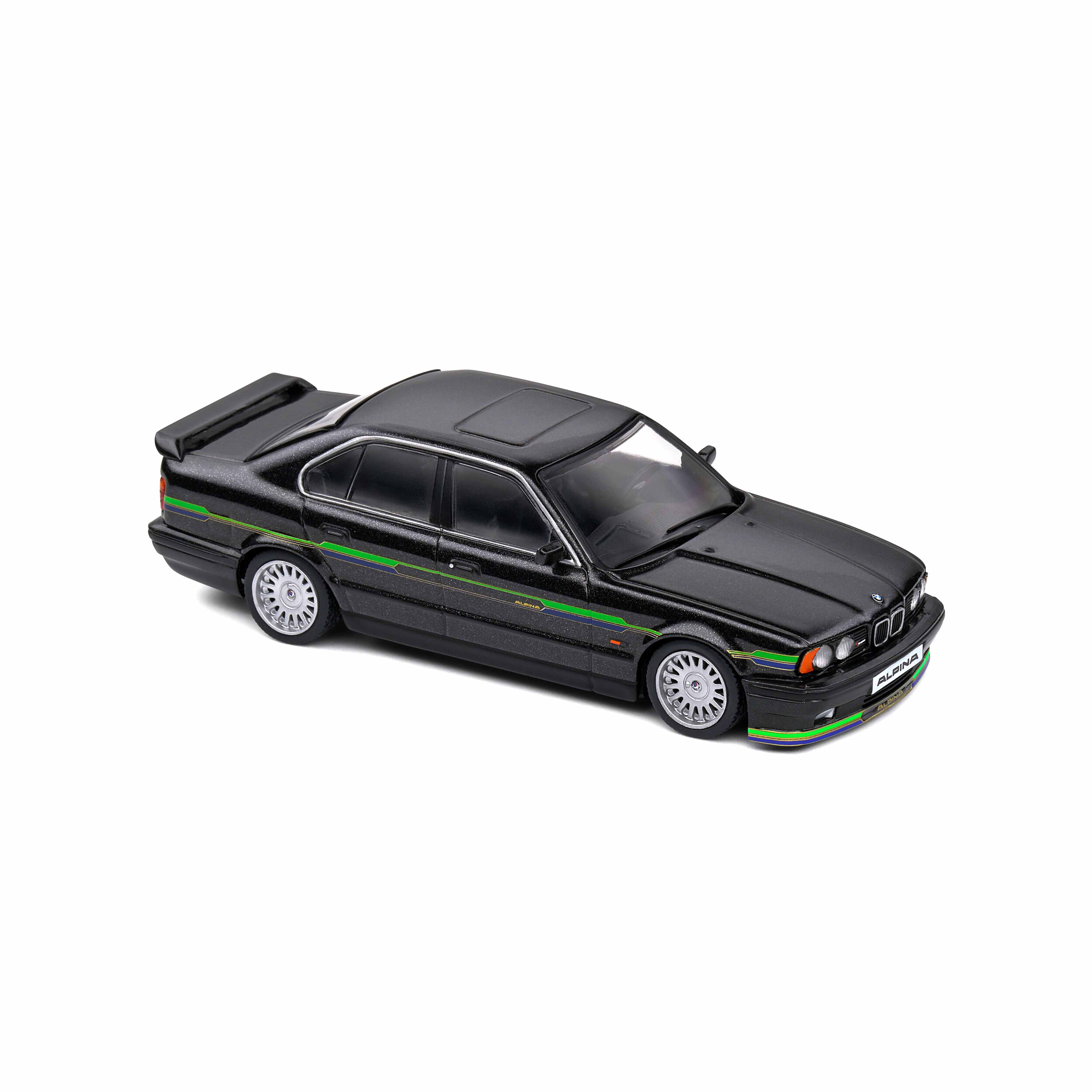 BMW Alpina B10 (E34) Biturbo Noir et Bandes Vertes 1994 1/43 - Image 6