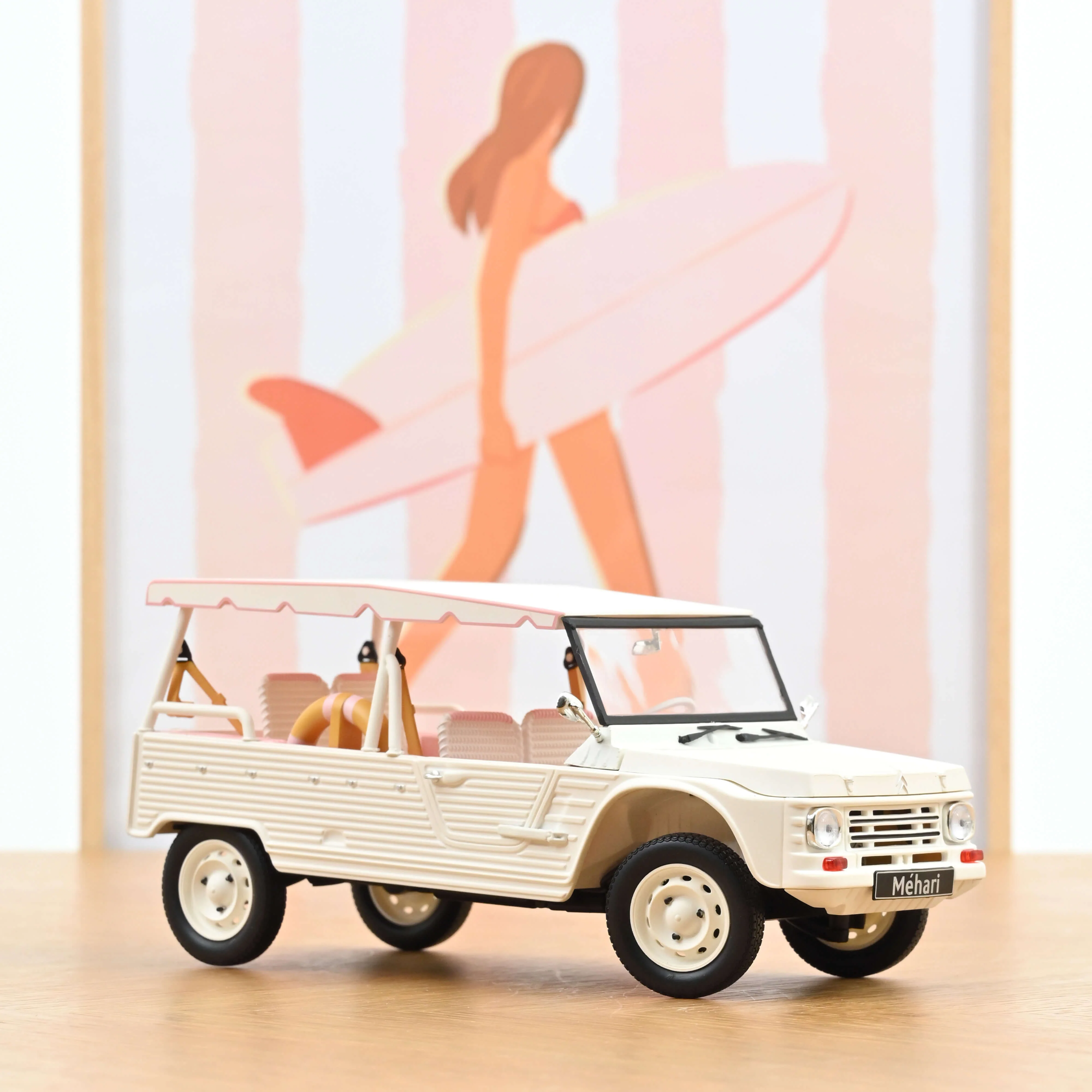 Citroën Méhari 2023 Blanc et Rose 1/18 - Image 3