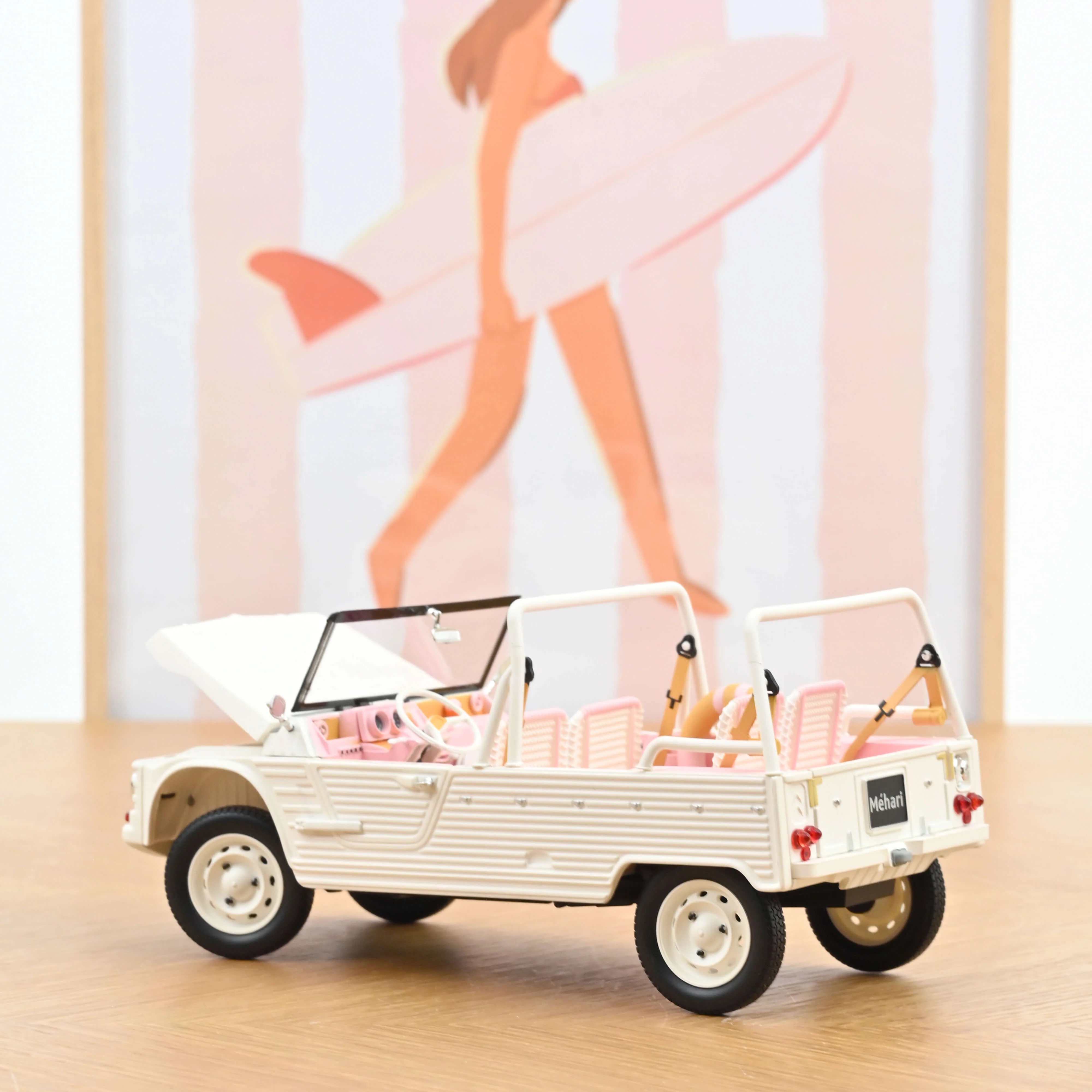 Citroën Méhari 2023 Blanc et Rose 1/18 - Image 4