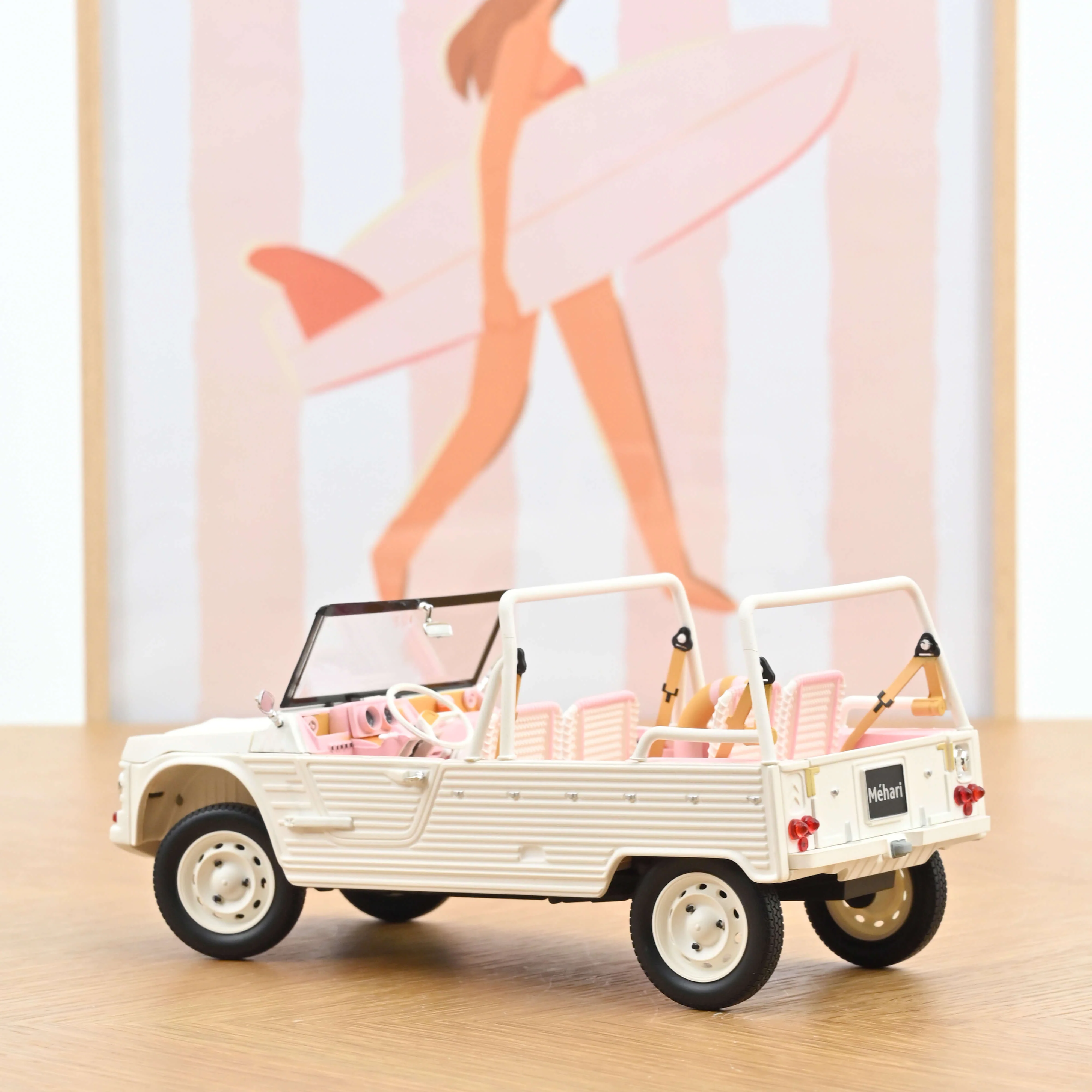 Citroën Méhari 2023 Blanc et Rose 1/18 - Image 5