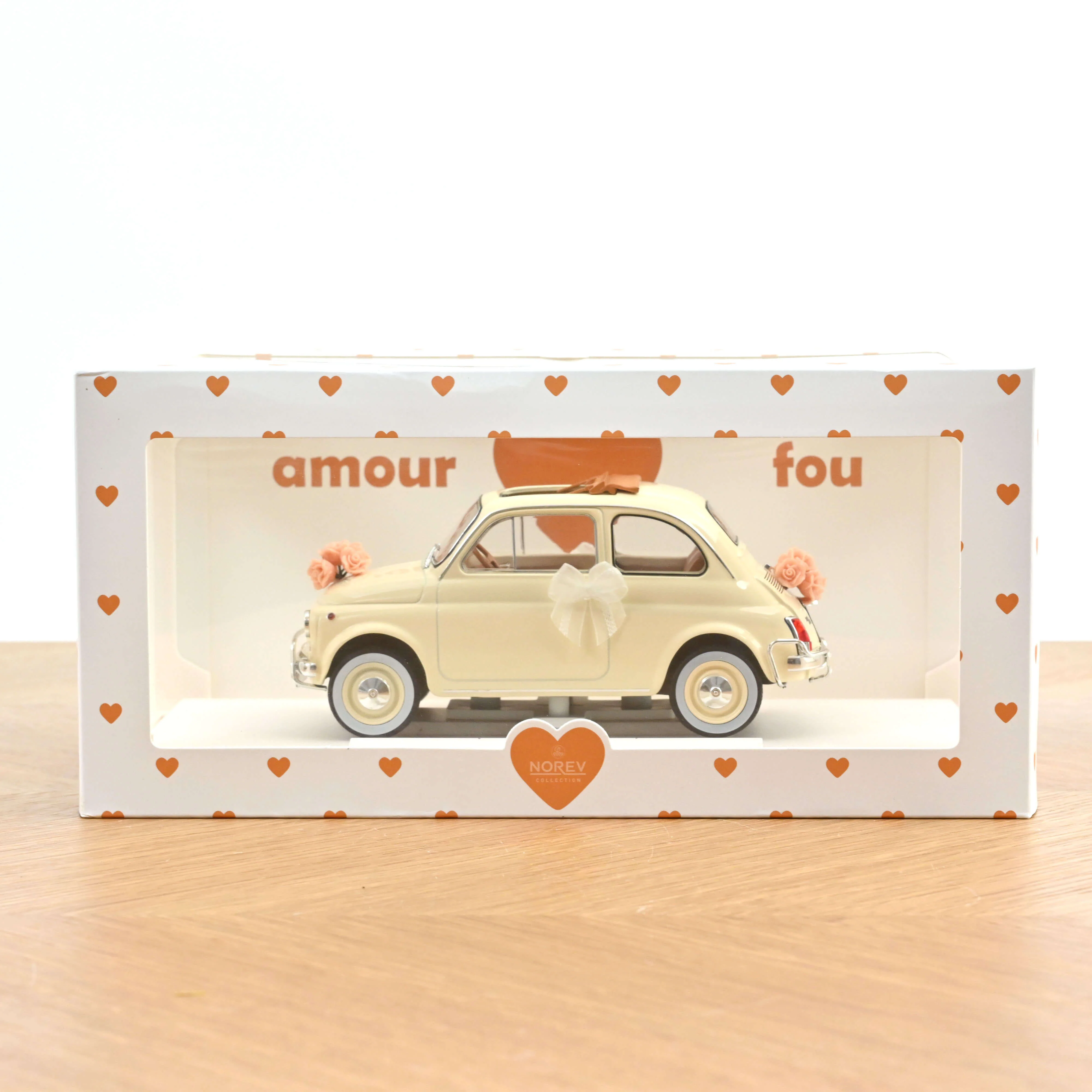 Fiat 500 L 1968 Blanc Ivoire cadeau de mariage 1/18 - Image 6