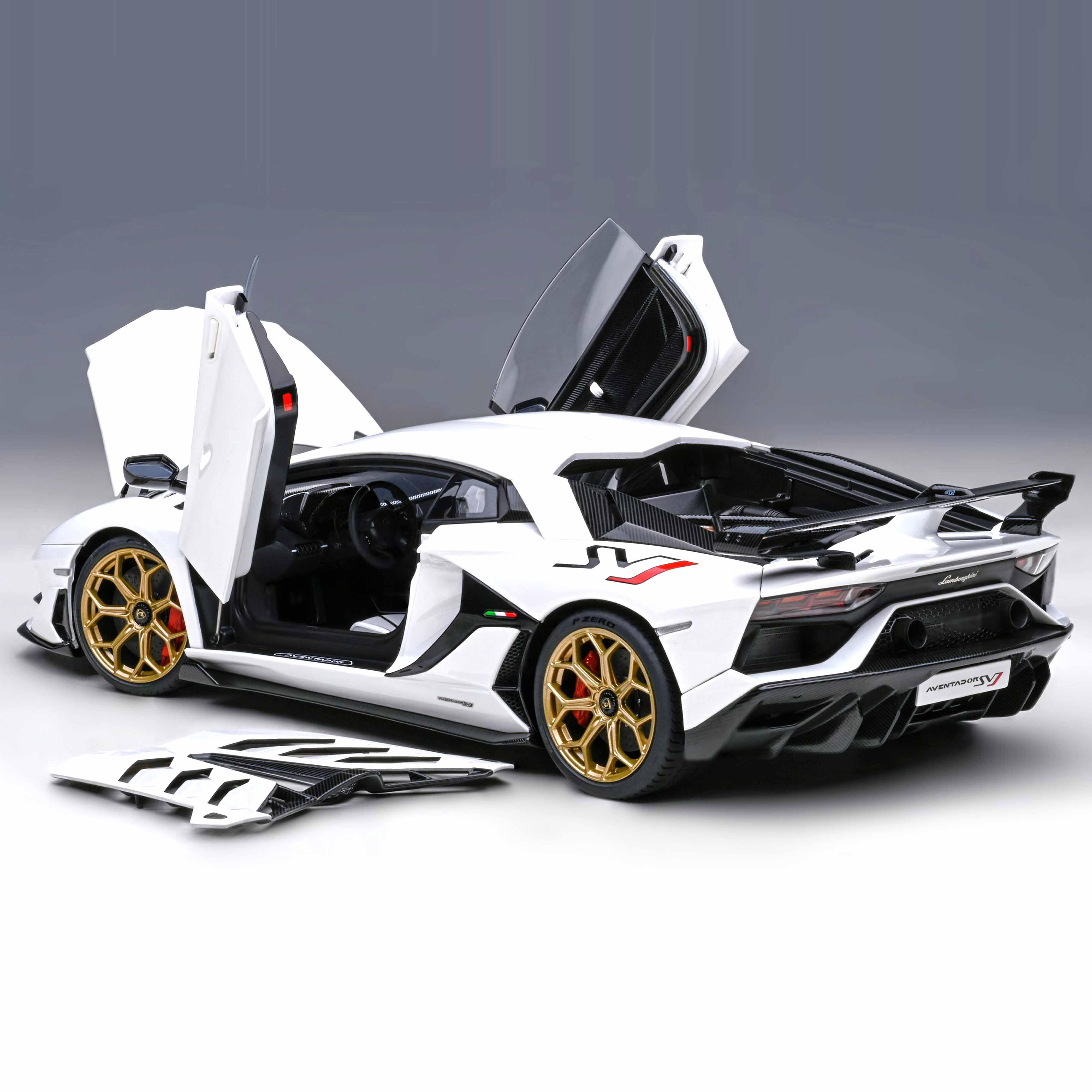 Lamborghini Aventador SVJ 2019 Asopo/Blanc Métallisé 1/18 - Image 11
