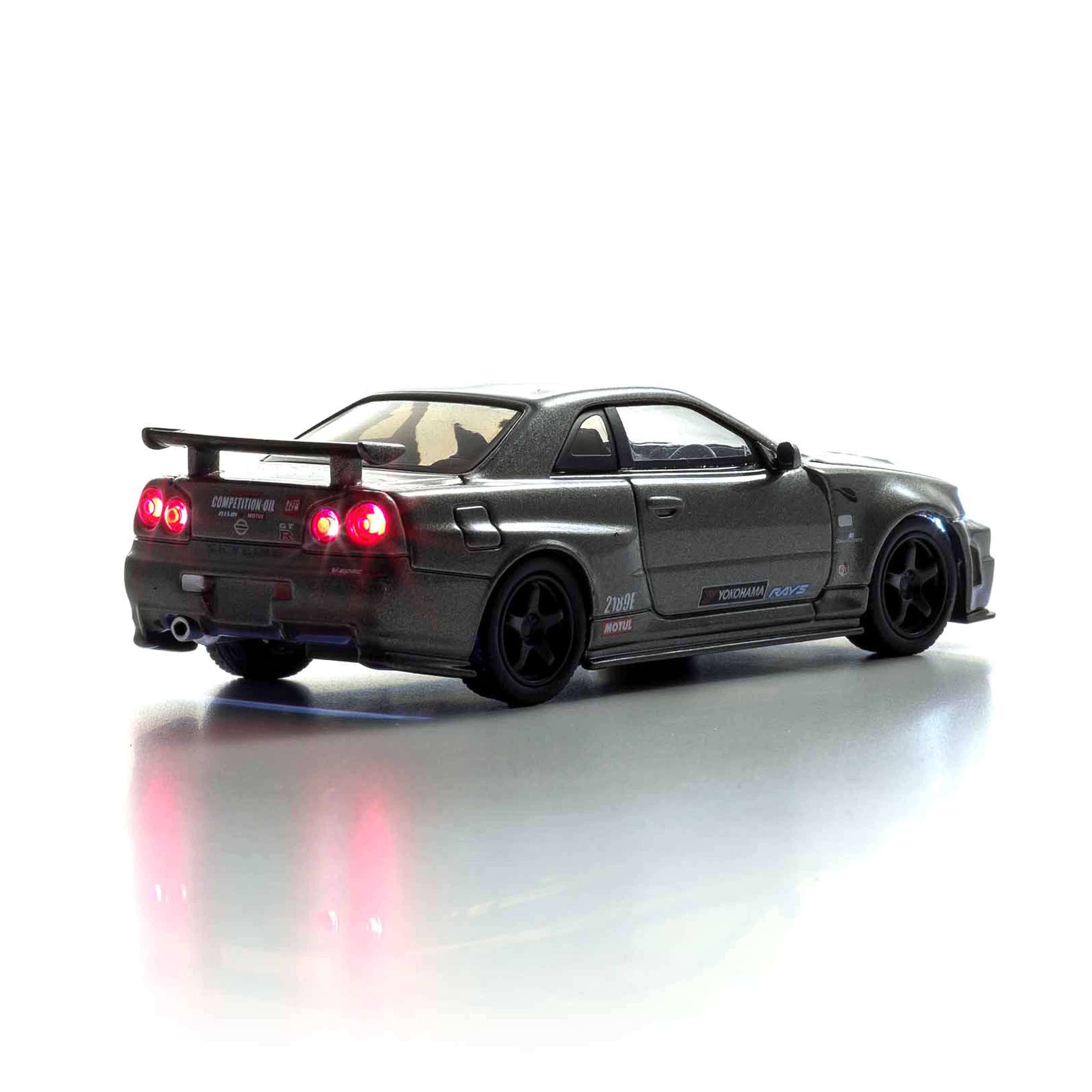 Nissan Skyline GT-R avec LED Gris 1/64 - Image 4