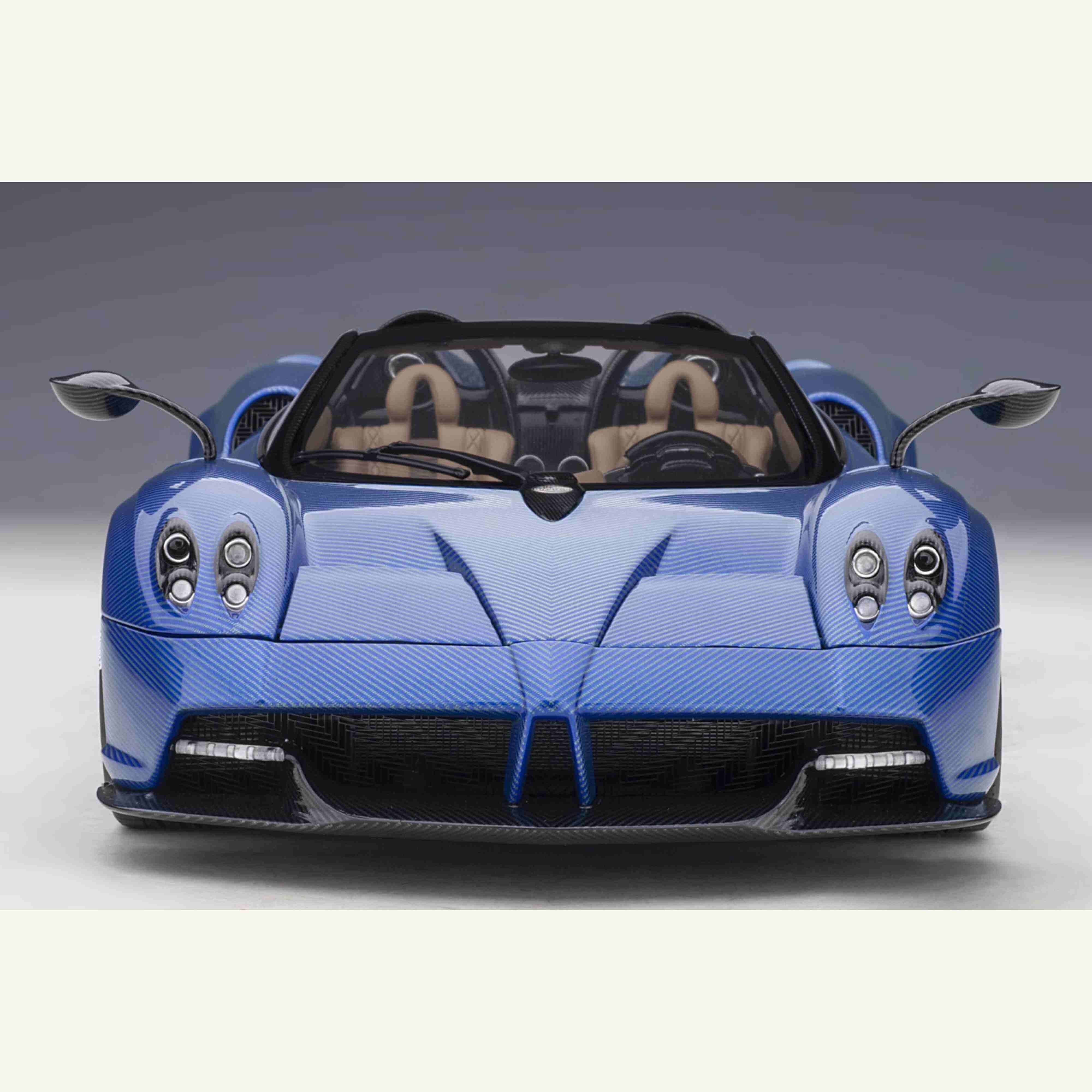 Pagani Huayra Roadster 2017 Blu Tricolore Carbone 1/18 - Image 4