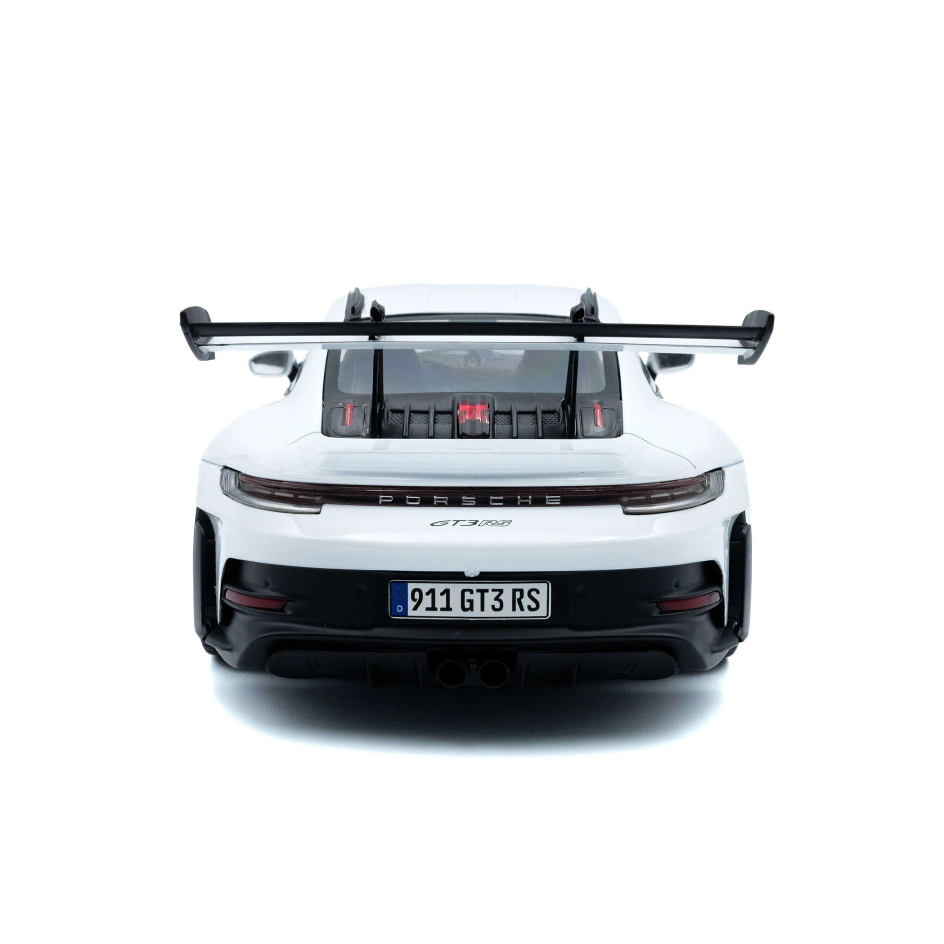Porsche 911 GT3RS 2024 blanche avec des bandes bleues 1/18 - Image 3