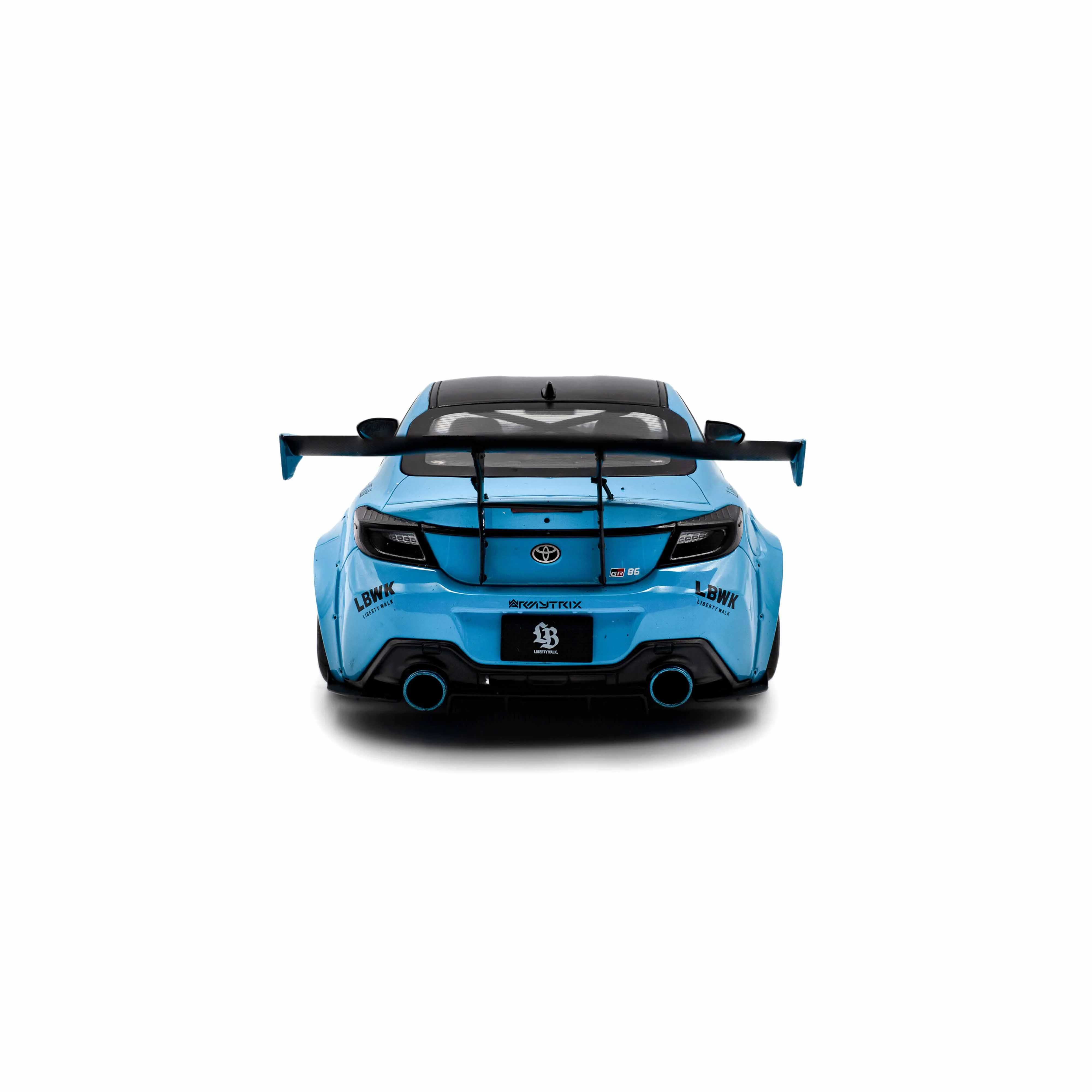Toyota GR86 avec kit carrosserie LBWK Bleu Baby 2024 1/18 - Image 3